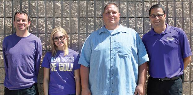 TEACHER FEATURE - William Whelon, Jenna Maine, Anthony Gogos, and Richard Gonzales (left to right) pose for the camera.