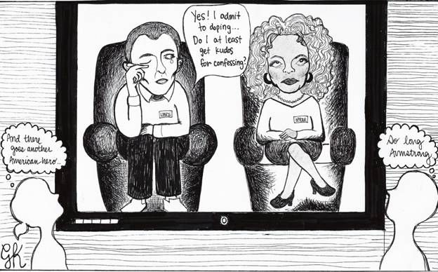 Standalone Cartoon: Lance Armstrong and Oprah