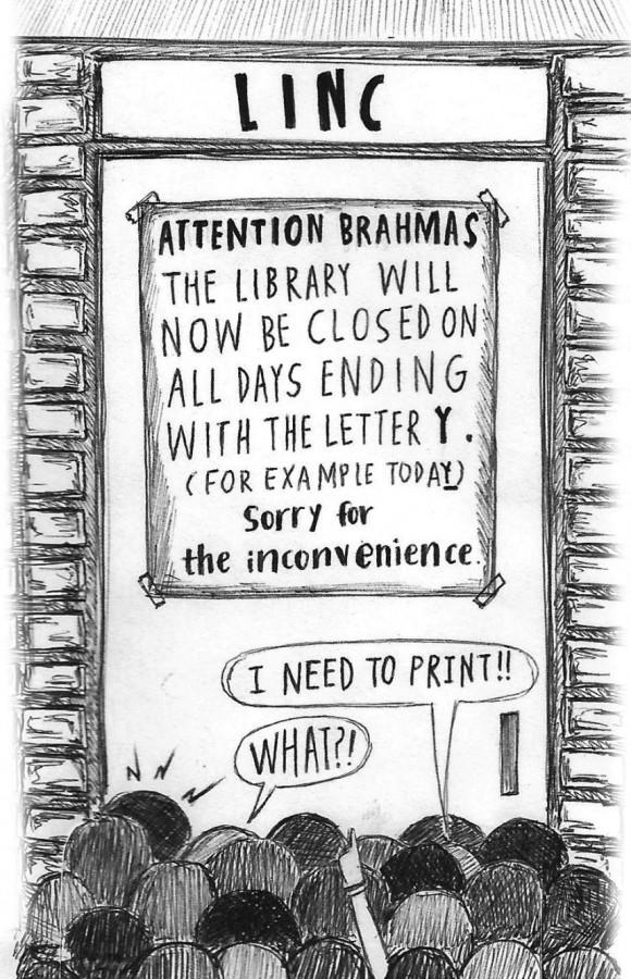 Standalone Cartoon: Library Hours