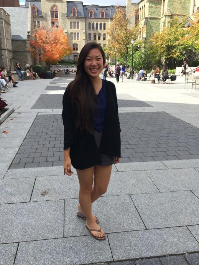 Michelle Lyu poses at UPenn. 