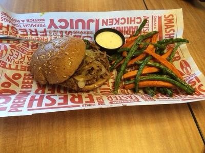 PAULINE VILLEGAS
Smashburger offers a large variety of foods including a classic cheeseburger (pictured above) along with salads, veggie options, and sides such as fries.
