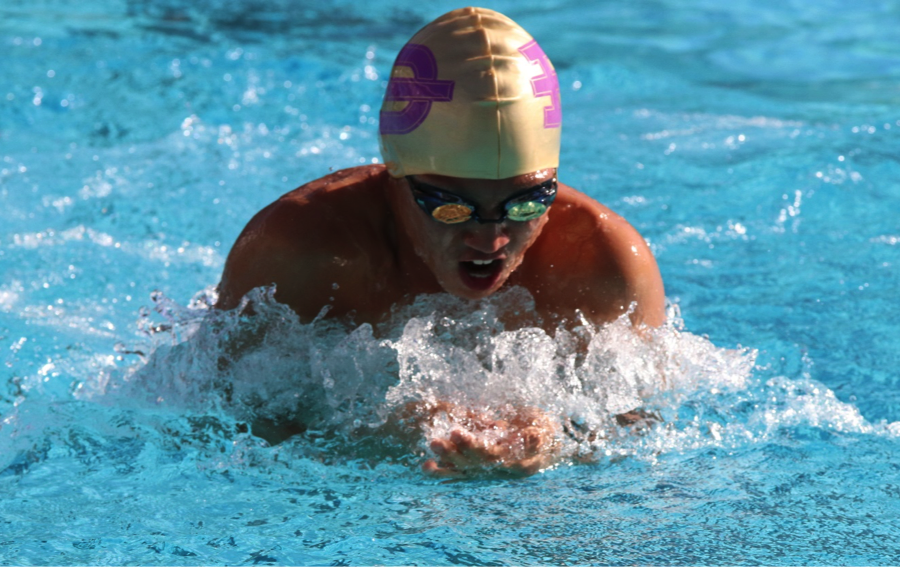 Freshman Stephen Lee competed in breaststroke for boys at League Finals.