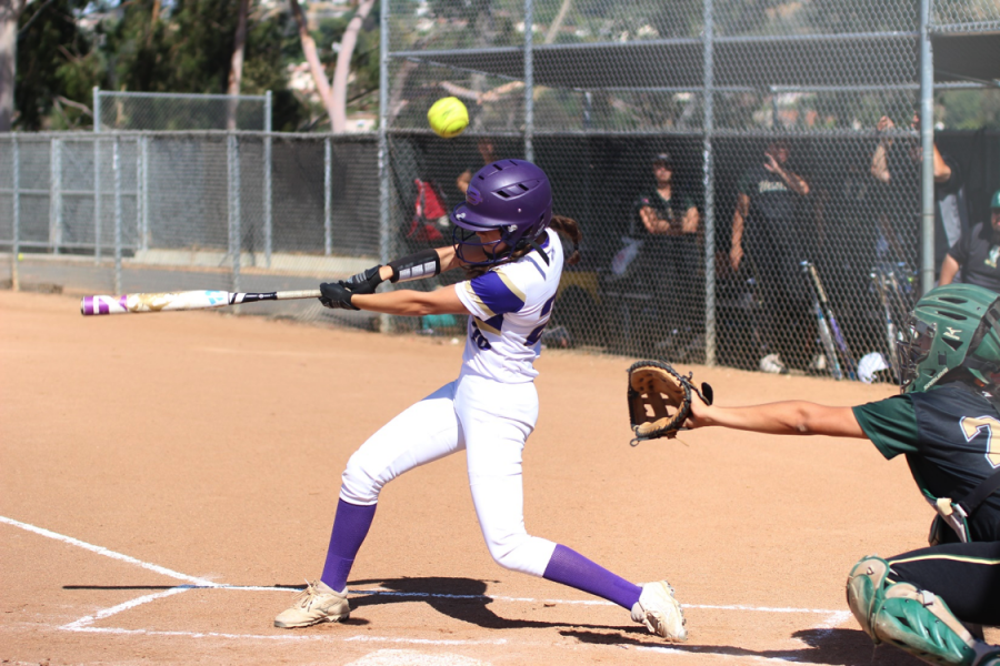 Sophomore Liliana Ruvalcaba bats in a 4-2 loss against South Hills. The team finished league with a 6-9 record.