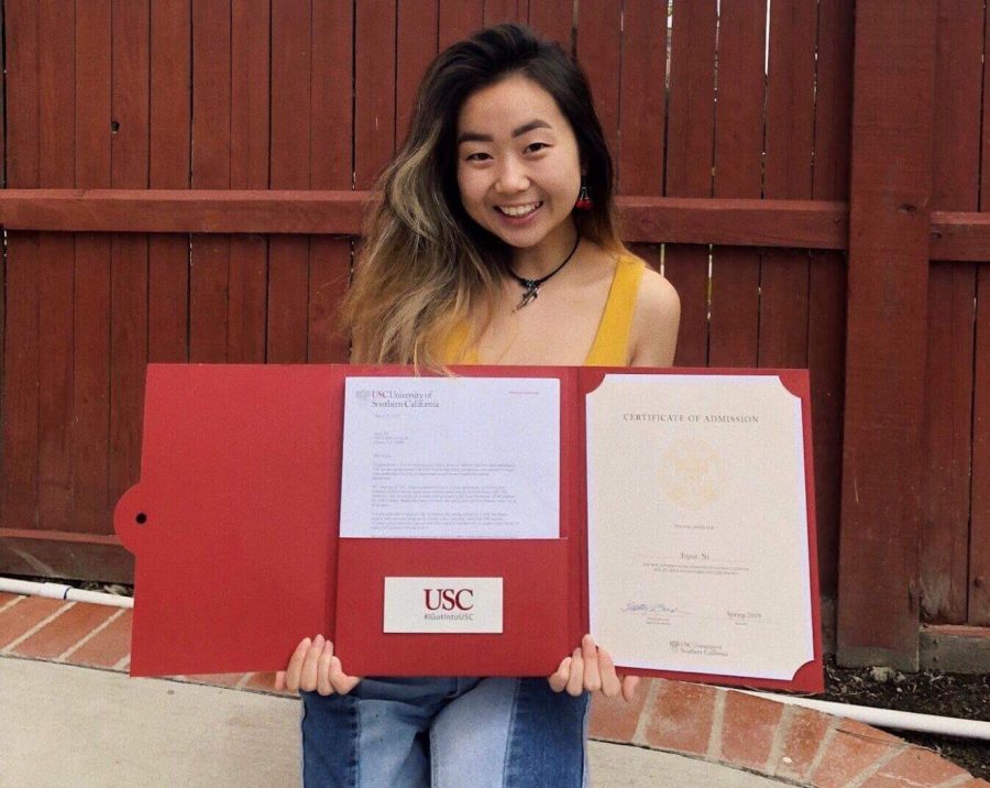 Class of 2018 graduate Joyce Ni will be attending USC on the spring admission system.
