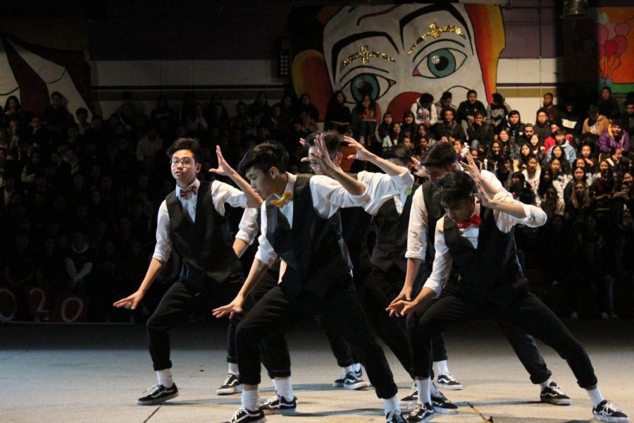 
SAMYUKTHA VELLAIYAN

DBHS All Male members perform a routine to Computer Love by Zapp & Roger at the Performing Arts Rally on Feb. 8.