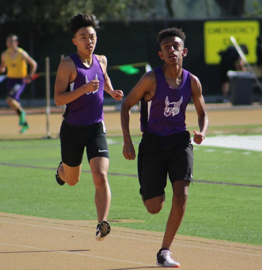 Senior Thomas Ear, left, and junior Lukas Amare ran 5:02 and 4:30 in the mile, respectively, against Montclair.