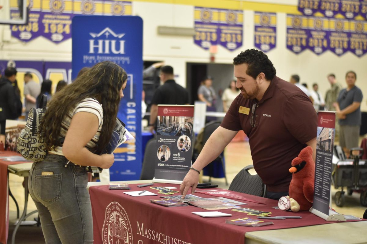 Gathering for college fair